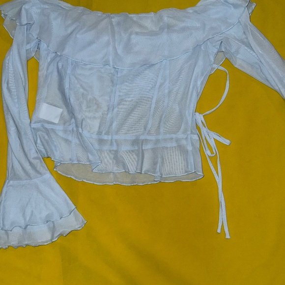 19cooper mesh off the shoulder blouse - Picture 6 of 7